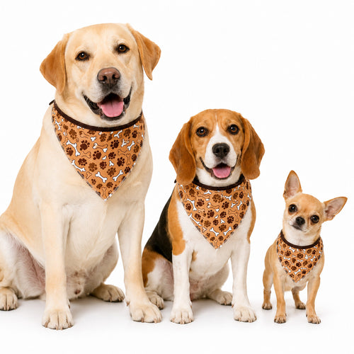 Bandana Pet Estampada TAM P Cor:Patinha Marrom